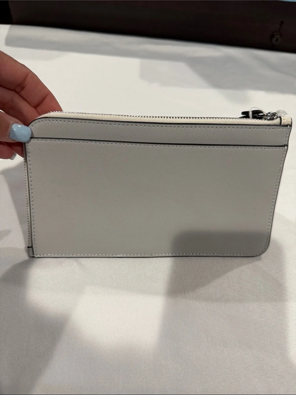 kate spade Two-Tone Wristlet in Cream and Light Gray